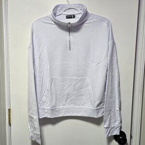 Scacto White Long Sleeve Quarter Zip Hoodie - Brand New with Tags